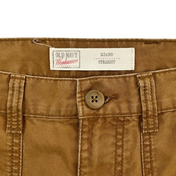 Old Navy Mens Workwear Carpenter Straight Leg Chino Pants Bourbon Tan 32 x 30 - Picture 9 of 15
